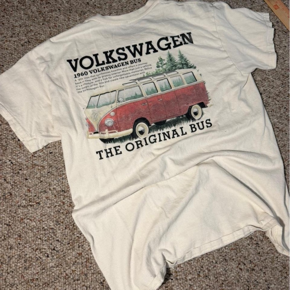 Volkswagen Original Bus White Graphic T Shirt Size M